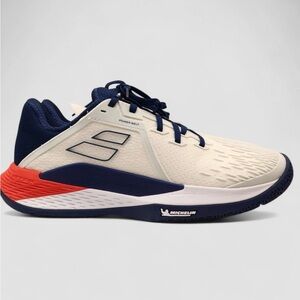 Babolat Men's Athletic Shoes - White, Blue, and Red